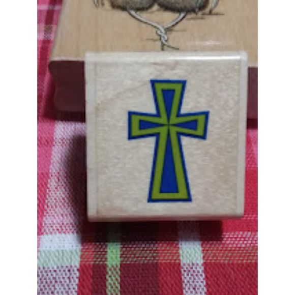Stampabilities 1999 Wood Rubber Stamp-CROSS 1023 Scrapbooking Religious - Picture 1 of 4